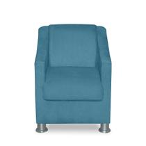 Mini Poltrona Cadeira Infantil Tilla De Criança Suede Azul Turquesa