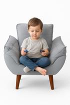 Mini Poltrona Cadeira Opala Infantil De Criança Suede