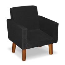 Mini Poltrona Decorativa Infantil Nina Suede Preto LM Decor