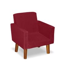 Mini Poltrona Decorativa Infantil Nina Suede Vermelho LM Decor