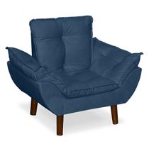 Mini Poltrona Decorativa Infantil Suede Azul Marinho LM Decor