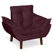 Mini Poltrona Decorativa Infantil Suede Bordô LM Decor