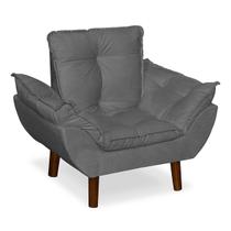 Mini Poltrona Decorativa Infantil Suede Cinza Escuro LM Decor