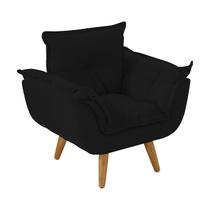 Mini Poltroninha Infantil Opalinha 2 a 6 anos Suede Preto Madeira de Ouro