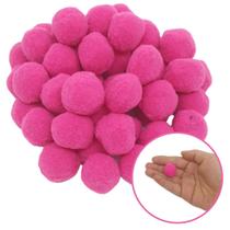 Mini Pompom Artesanato Bolinha 22mm Rosa Pink 50 Unidades