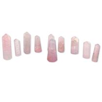 Mini Pontinha de Quartzo Rosa Furado para Pingente - Tamanho 25 a 40mm - Atacado