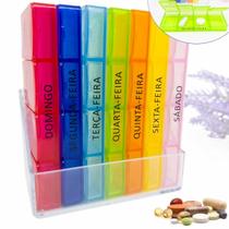 Mini Porta Cápsulas Vitamina Caixa Compacto Mesa Semanal Organizador Estojo Caixinha Comprimido