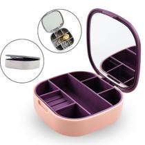 Mini Porta Joias de Bolsa Emborrachado Espelho Multicolor Mini Porta Joias de Bolsa Emborrachado Espelho Multicolor