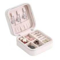 Mini Porta Joias Portatil material sintético Gash Off White - Luxcel