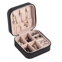 Mini Porta Joias Portatil material sintético Gash Preto - Luxcel