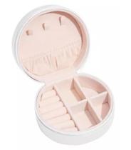 Mini Porta Jóias Portátil Viagem Estojo Redondo Com Zíper Mini Porta Jóias Portátil Viagem Estojo Redondo Com Zíper