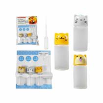 Mini Porta Molho Plastico Conta-gotas Bichinhos 4 Pecas 3ml