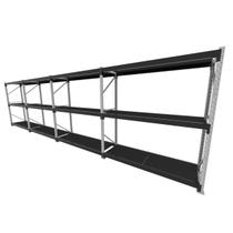 Mini porta pallet 200 kg por nivel inicial +3 continuação com 3 niveis preto com MDF Preto Mini porta pallet 200 kg por nivel inicial +3 continuação com 3 niveis preto com MDF Preto