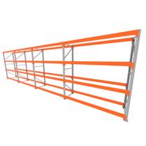Mini porta pallet 200 kg por nivel inicial +3 continuação com 4 niveis laranja com Sem MDF Mini porta pallet 200 kg por nivel inicial +3 continuação com 4 niveis laranja com Sem MDF
