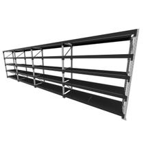 Mini porta pallet 200 kg por nivel inicial +3 continuação com 5 niveis preto com MDF Preto