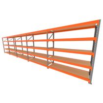 Mini porta pallet 200 kg por nivel inicial +4 continuação com 5 niveis laranja com MDF Cru Mini porta pallet 200 kg por nivel inicial +4 continuação com 5 niveis laranja com MDF Cru