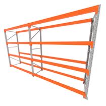 Mini porta pallet 200 kg por nivel inicial + continuação com 4 niveis laranja com Sem MDF Mini porta pallet 200 kg por nivel inicial + continuação com 4 niveis laranja com Sem MDF