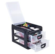Mini Porta Tudo Com Estojo 2 Gavetas Cores Organização
