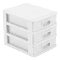 Mini Porta Tudo Organizador Compacto com 3 Gavetas Texturizado 15x13x14cm - Monte Líbano