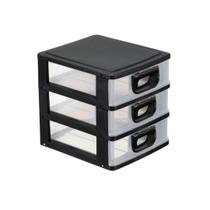 Mini Porta Tudo para Casa - Gaveteiro Organizador 15x13x14cm com 3 Gavetas