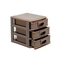 Mini Porta Tudo para Casa Texturizado Gaveteiro Organizador 15x13x14cm com 3 Gavetas