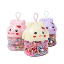 Mini Pote de Eslasticos de Cabelo Coloridos com 150Und