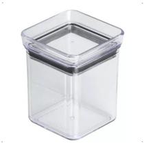 Mini Pote Hermético Transparante Quadrado 180ml