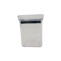 Mini Pote Plástico Hermético Quadrado Lumini 180ml Tampa Cristal