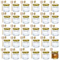 Mini potes de mel de vidro XING-RUIYANG 45 mL - 30 pacotes com concha