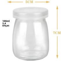 Mini Potes De Vidro De 100ml Para Iogurte Com Tampas De PE, Copos Para Pudim, Leite, Geleias, Mel,