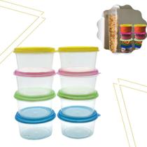 Mini Potes Multiuso Plástico Porta Papinha E Tempero 8 Peças - Alibaby