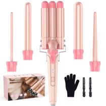 Mini Prancha Modeladora BESTOPE PRO 5 em 1 - Revestimento em Couro Rosa