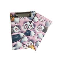 Mini Prancheta + Bloco Notas Fofas 40 Folhas p/ Escritório Escola Papelaria Criativa