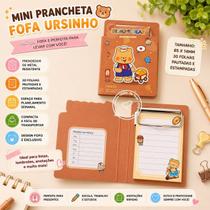MINI PRANCHETA COM BLOCO DE NOTA URSINHO Cor:Marrom claro MINI PRANCHETA COM BLOCO DE NOTA URSINHO Cor:Marrom claro
