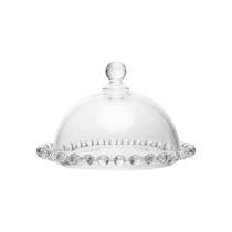 Mini Prato De Cristal Com Tampa Pearl 14cm Doces - Wolff