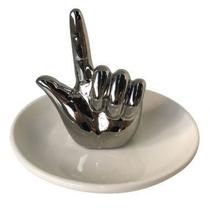 Mini prato decorativo de ceramica mao 12,5cm x 9,5cm Mini prato decorativo de ceramica mao 12,5cm x 9,5cm