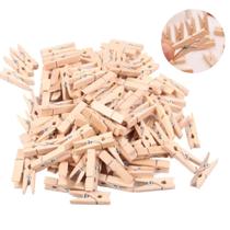 Mini Pregador Prendedor de Madeira 25mm 100 Unidades