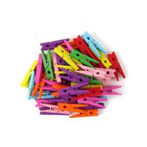 Mini Prendedor de Madeira 2,5cm Colorido Com 30 Peças