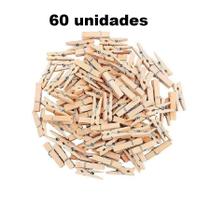 Mini prendedor de madeira 60 unidades 2,5cm pregador fotos lembrancinhas drinks