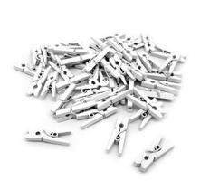 Mini Prendedor de Madeira Branca 3,5cm - 50 Unidades - Artlille