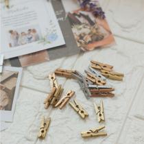 Mini Prendedor de Madeira Decorativo Mural De Fotos Metálico Mini Prendedor de Madeira Decorativo Mural De Fotos Metálico