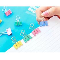 Mini prendedor de metal para papéis - Kit c/ 10 - Tons pastéis Mini prendedor de metal para papéis - Kit c/ 10 - Tons pastéis