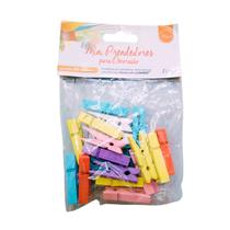 Mini Prendedor Pregador de Madeira Coloridos - 20 pçs
