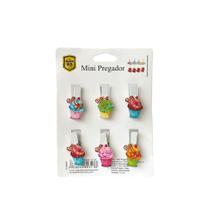 Mini Prendedores Madeira Decorado Kit com 6