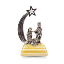 Mini Presépio de Natal Com Estrela de Belém Metal Pedra - Divinário