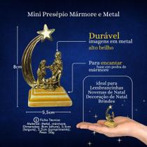 Mini Presépio de Natal Com Estrela de Belém Metal Pedra - Divinário