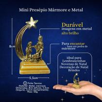 Mini Presépio de Natal Com Estrela de Belém Metal Pedra