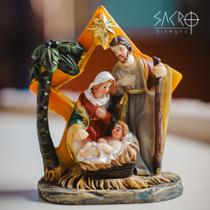Mini Presépio Natal 6,5cm Sagrada Família Resina Estrela Mini Presépio Natal 6,5cm Sagrada Família Resina Estrela