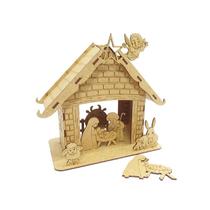 Mini Presépio Natal mdf Cru 15 cm Altura Decoração Presentes Mini Presépio Natal mdf Cru 15 cm Altura Decoração Presentes