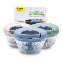 Mini Processador 3 Lâminas Triturador De Comida Alho Cebola Tempero Manual 500ml - B-Max Mini Processador 3 Lâminas Triturador De Comida Alho Cebola Tempero Manual 500ml - B-Max